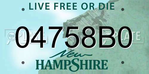 04758B0 New Hampshire License Plate