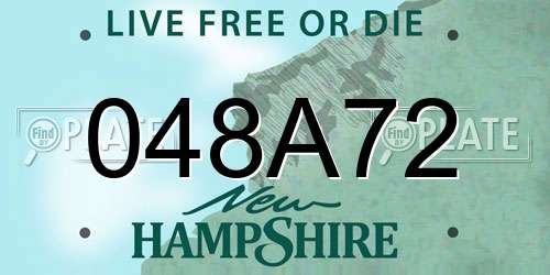 048A72 New Hampshire License Plate