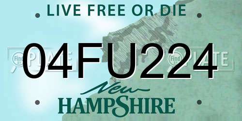 04FU224 New Hampshire License Plate