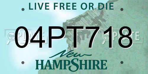 04PT718 New Hampshire License Plate