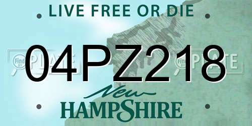 04PZ218 New Hampshire License Plate