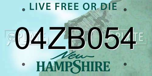 04ZB054 New Hampshire License Plate
