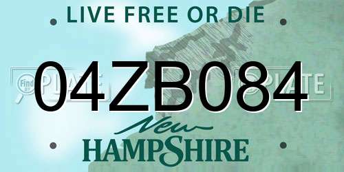 04ZB084 New Hampshire License Plate
