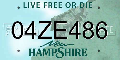 04ZE486 New Hampshire License Plate