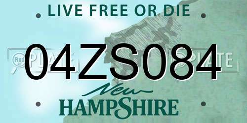 04ZS084 New Hampshire License Plate