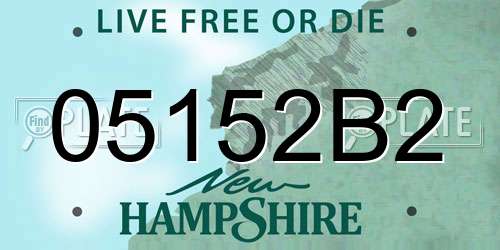 05152B2 New Hampshire License Plate