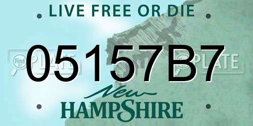 05157B7 New Hampshire License Plate