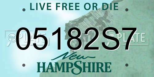 05182S7 New Hampshire License Plate