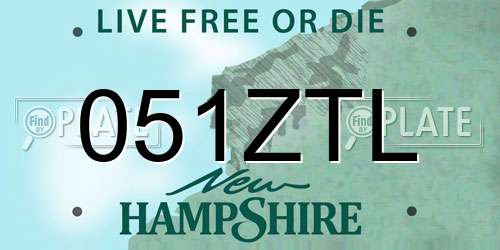 051ZTL New Hampshire License Plate