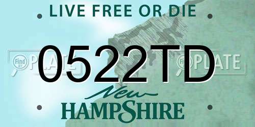 0522TD New Hampshire License Plate