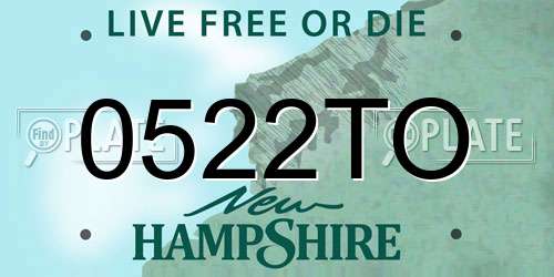 0522TO New Hampshire License Plate