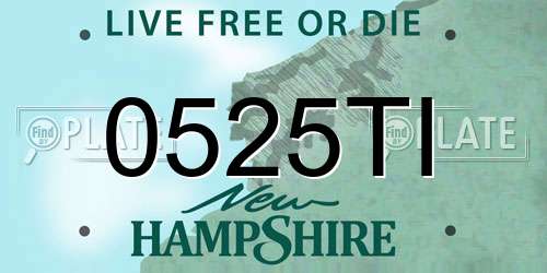 0525TI New Hampshire License Plate