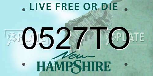 0527TO New Hampshire License Plate