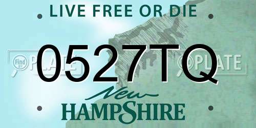 0527TQ New Hampshire License Plate