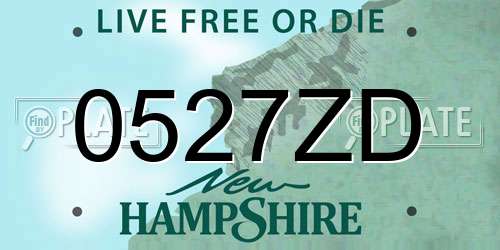 0527ZD New Hampshire License Plate