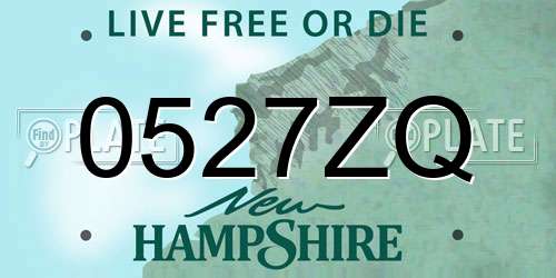 0527ZQ New Hampshire License Plate