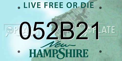052B21 New Hampshire License Plate