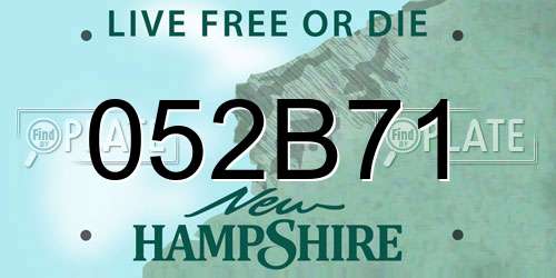 052B71 New Hampshire License Plate