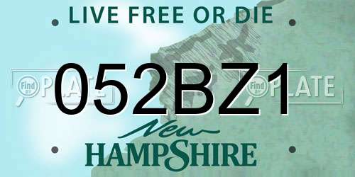 052BZ1 New Hampshire License Plate