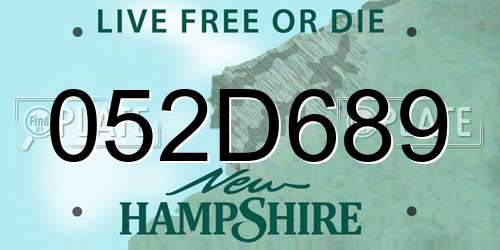 052D689 New Hampshire License Plate