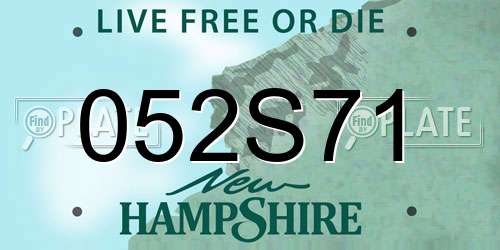 052S71 New Hampshire License Plate