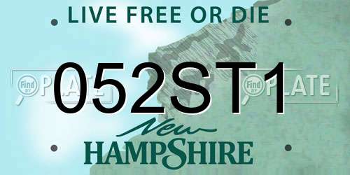 052ST1 New Hampshire License Plate