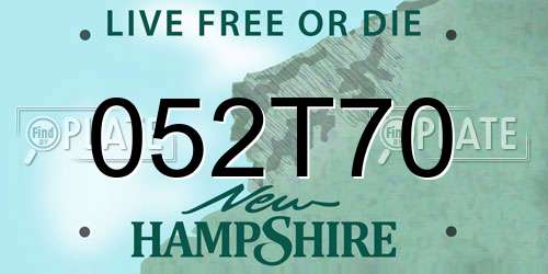 052T70 New Hampshire License Plate