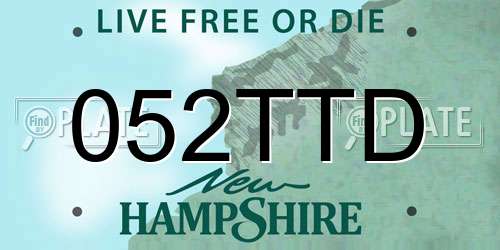 052TTD New Hampshire License Plate