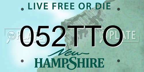 052TTO New Hampshire License Plate