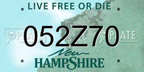 052Z70 New Hampshire License Plate