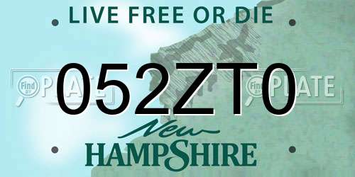 052ZT0 New Hampshire License Plate