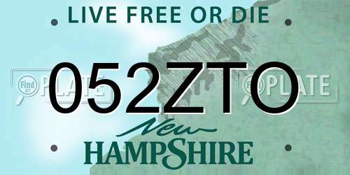052ZTO New Hampshire License Plate