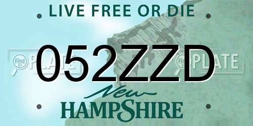 052ZZD New Hampshire License Plate