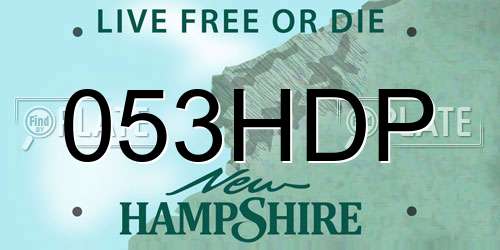 053HDP New Hampshire License Plate