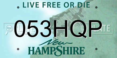 053HQP New Hampshire License Plate