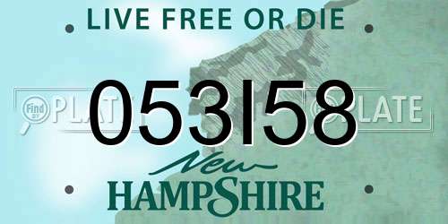 053I58 New Hampshire License Plate