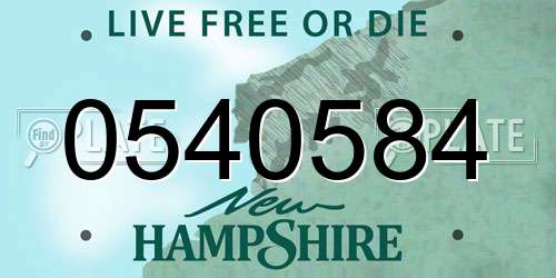 0540584 New Hampshire License Plate