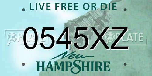 0545XZ New Hampshire License Plate