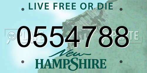 0554788 New Hampshire License Plate