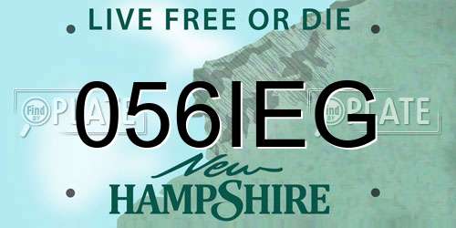056IEG New Hampshire License Plate