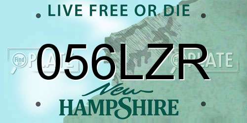 056LZR New Hampshire License Plate