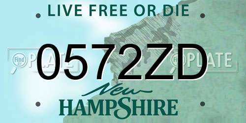 0572ZD New Hampshire License Plate