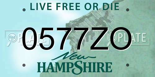 0577ZO New Hampshire License Plate