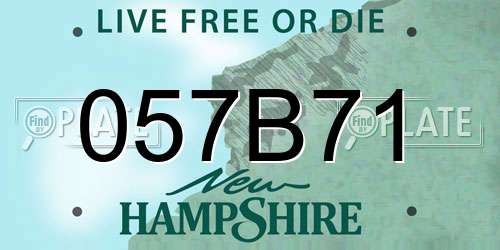057B71 New Hampshire License Plate