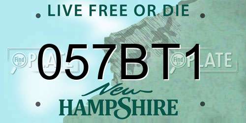 057BT1 New Hampshire License Plate