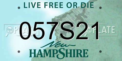 057S21 New Hampshire License Plate