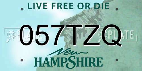 057TZQ New Hampshire License Plate