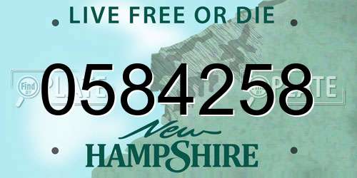 0584258 New Hampshire License Plate