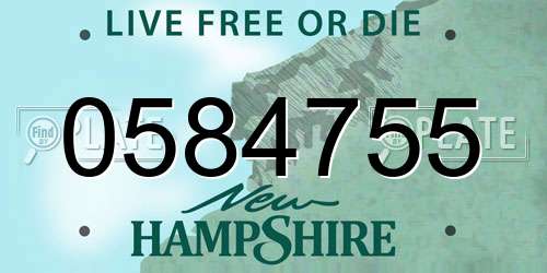 0584755 New Hampshire License Plate