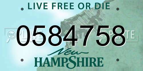 0584758 New Hampshire License Plate